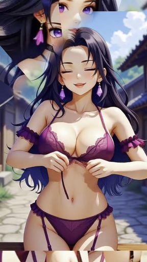 Shinobu Kocho in the Village, animated and horny.