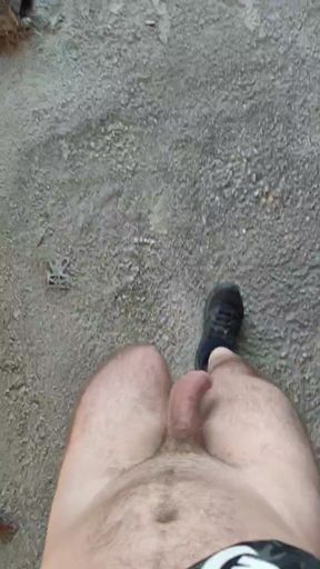 Naked walk in an abandoned house