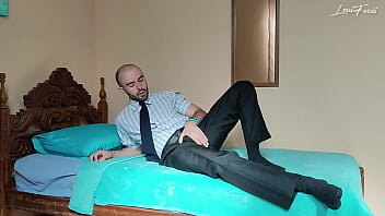 Hairy Businessman Striptease: Fingering Big Ass, Jerking Off and Cumming by LouiFerdi