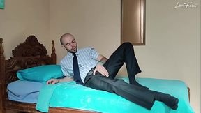 Hairy Businessman Striptease: Fingering Big Ass, Jerking Off and Cumming by LouiFerdi