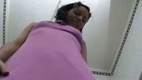 Brunette Strokes Cock and Shows Dripping Pussy Closeup