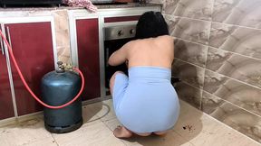 Kitchen debauchery with hubby's wife's Egyptian sultry seduction