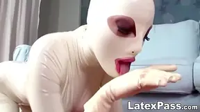 Latex Lucy, Angelica Heart And Kitty Cat In Spanking Her Pets Ass In Leather Gloves
