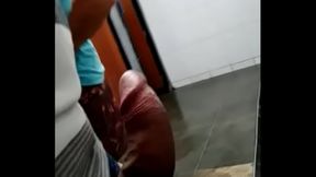 Quick Bathroom Handjob Helps Married Man Find Pleasure On The Go