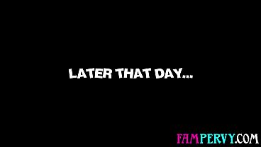 Stepsister Lacy swallows brother's massive cock