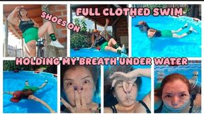 FULL CLOTHED SWIM AND BREATH HOLDING - OUTDOOR POOL