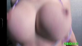 Pretty milf Elizabeth Skylar deepthroats and gets pounded doggystyle