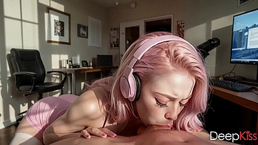 My stepsister sucked my thick cock and swallowed all my sweet cum![AI]