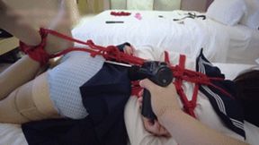 mz05 - Orgasm Game with White Bed and Flesh-Colored Stockings