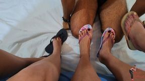 Triple Foot worship, part 1, by Manu, Melancia, Lilith and Slave, FULL HD