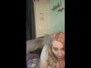 Blonde Fat Pussy Milf on Couch After Party POV teases you while squirting Jerkoff Instructions