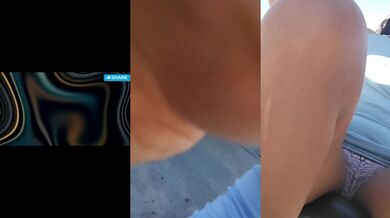 La motociclista de uber se descuida y enseña la tanga por la ciudad.