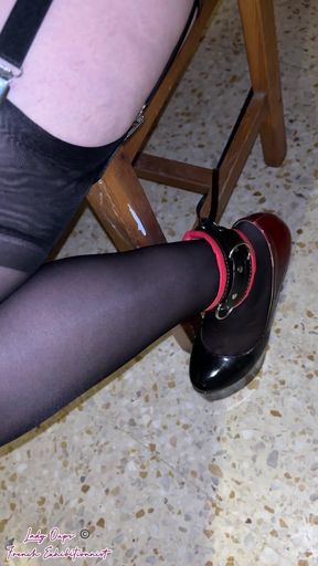 Latex Dress and Balaclava with Ballgag and Vibrator