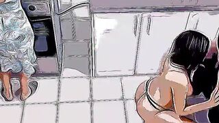 I Plowed My sexy Step Daughter Next To Her Milf Into The Kitchen Hentai Animated