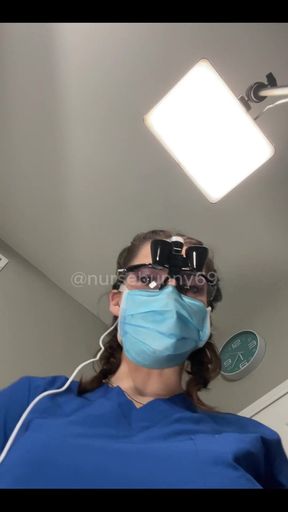 POV Dental Cavity and Filling No Numbing Loupes Blue Gloves and Scrubsnurse