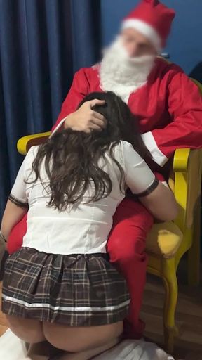 Key moment from "Lucky Girl Receives Gift From Santa"