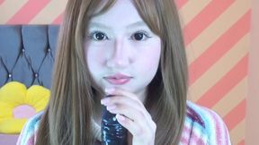 Asian virgin gets huge dildo in her throat during swap