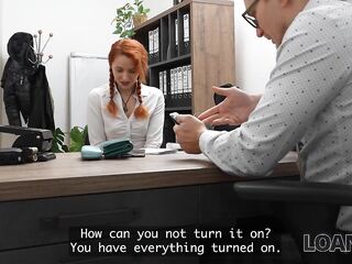 LOAN4K. Lucianna Lucci came into the office with a sex tool