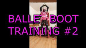 Sissy Maid Ballet Boot Training #2.. now with Huge Cone Dildo and Rigid Spreader Bar