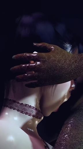 3D BBW Asian MILF Have First Time Threesome Sex with Monster