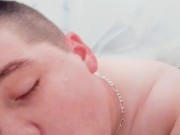 POV: Ftm gives dildo blowjob in the shower