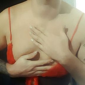 Sonyastar sexy trans with lipstick, with anal plug, jerking off, cumming, cum licking