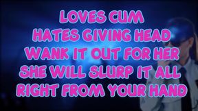the female security guard at the club loves eating cum but you must wank it out for her