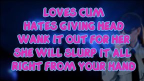 the female security guard at the club loves eating cum but you must wank it out for her