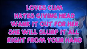 the female security guard at the club loves eating cum but you must wank it out for her