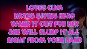 the female security guard at the club loves eating cum but you must wank it out for her