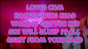 the female security guard at the club loves eating cum but you must wank it out for her