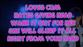 the female security guard at the club loves eating cum but you must wank it out for her