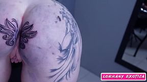 Scarlet-tattooed beauty's tight ride with Marcio Baiano, a fiery XXX session