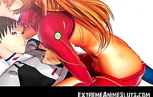 3D Robot Girl Swallows Cum!
