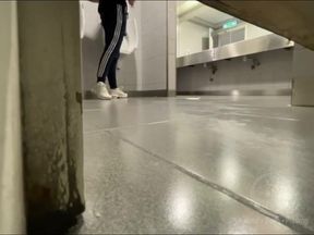 Homemade Roommates Mutual Dare Expose Your Ass While Peeing in Public Urinal
