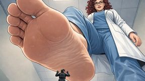 GIANTESS DOCTOR FEET TREATMENT - AI Animation Crush, POV Foot Worship & Massage, Tiny Patient Under My Soles