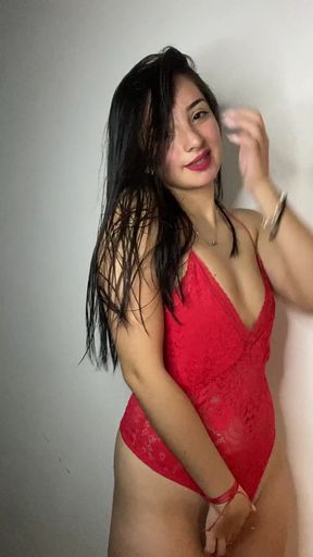 Red swimsuit