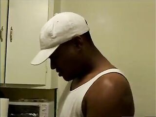 Beautiful ebony mother i'd like to fuck bows over in the kitchen to get banged doggystyle