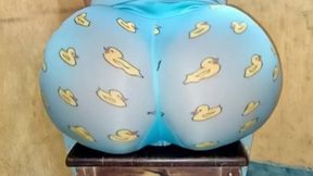 Neighbor Sitting Showing Her Huge Cola