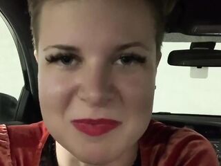 Dominant-bitch girlfriend craves a quickie in the car. POV, Role-Play, Exhibitionist, Car Sex