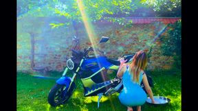 Motorcycle Pussy Rub Wet Tease &amp; Orgasm