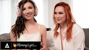 Mommy's spoiled brat seeks stepdaughter's gaming skills for new sex games