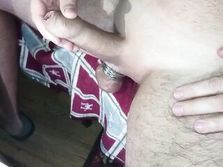 High-quality home masturbation with metal balls rings!