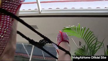 Big Boobed Vicky Vette Drilling Her Tight Holes With A Big Dildo!