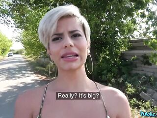 Public Agent - This babe was hard to convince but I just had to watch these LARGE LALIN GIRL mother I'd like to fuck BAZOOKAS