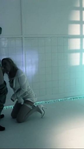 Busty blondie in a straightjacket has hot threesome with two doctors   Clip 3