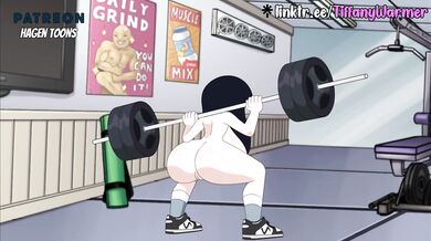 cartoon workout gets animated and juicy
