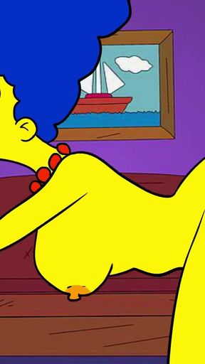 Thrilling moment from &quot;Marge Simspson is unfaithful to her husband with Carl&quot;