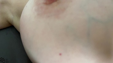 Morning sex and orgasm close up