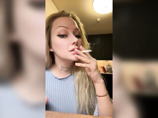 CAN'T STOP SMOKIN'! Golden-haired Norwegian gal smokin' two packs a day - @OgYennefer